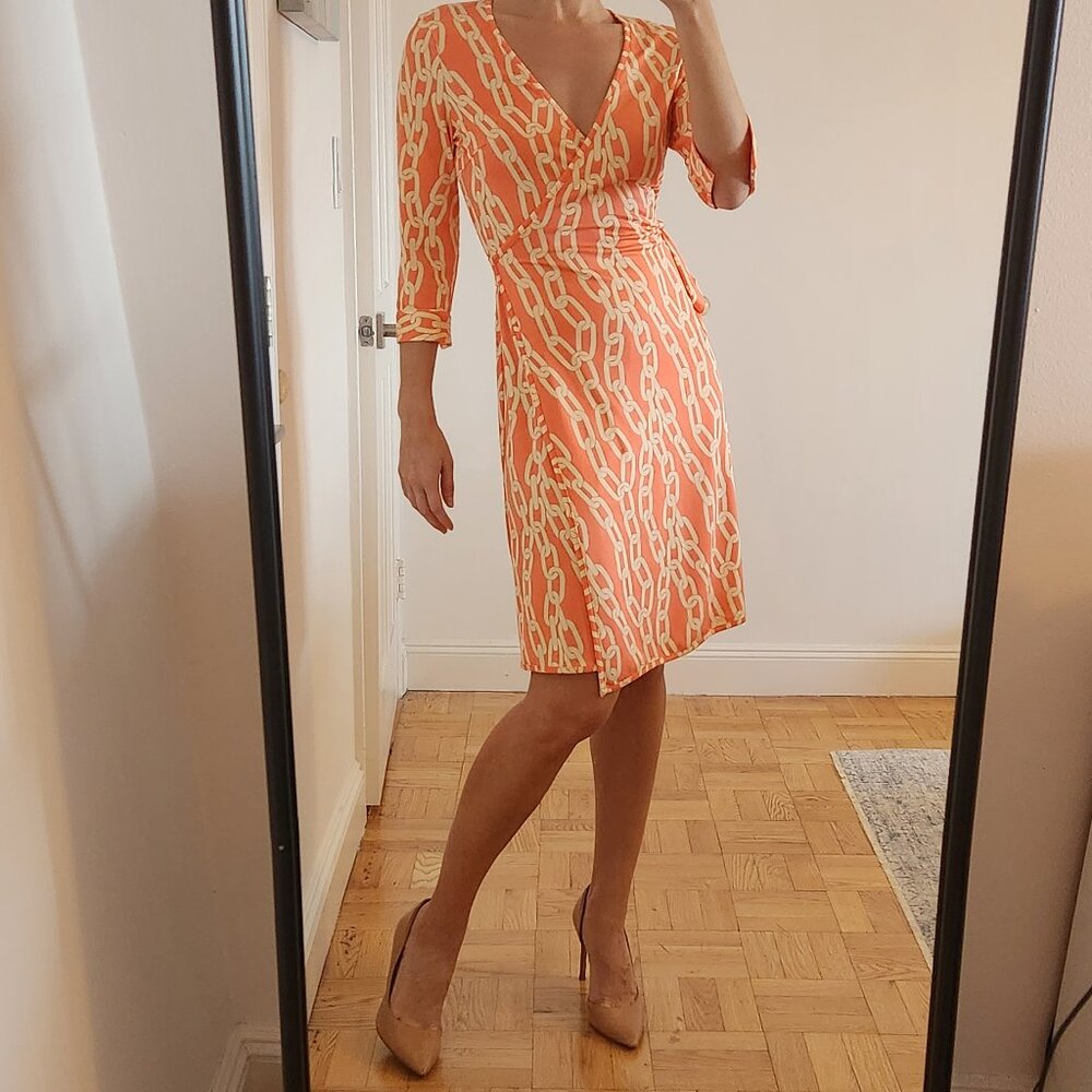 JB by Julie Brown orange wrap dress, size medium
